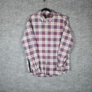 Ralph Lauren Mens XL Classic Fit Plaid Button Down Shirt Flesh Tone Pony Logo